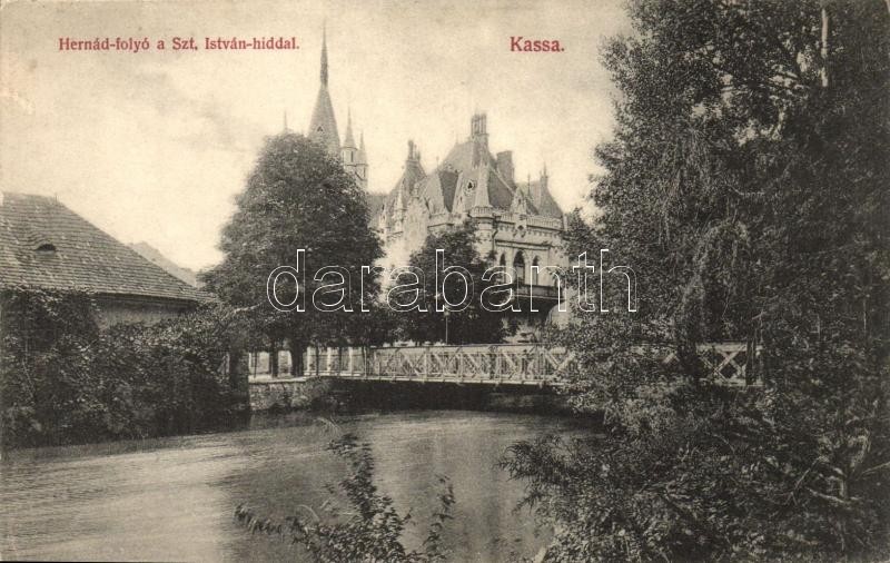 ** T2 Kassa, Kosice;  Hernád Folyó, Szent István Híd; Kiadja Holland Gusztáv / River, Bridge - Ohne Zuordnung