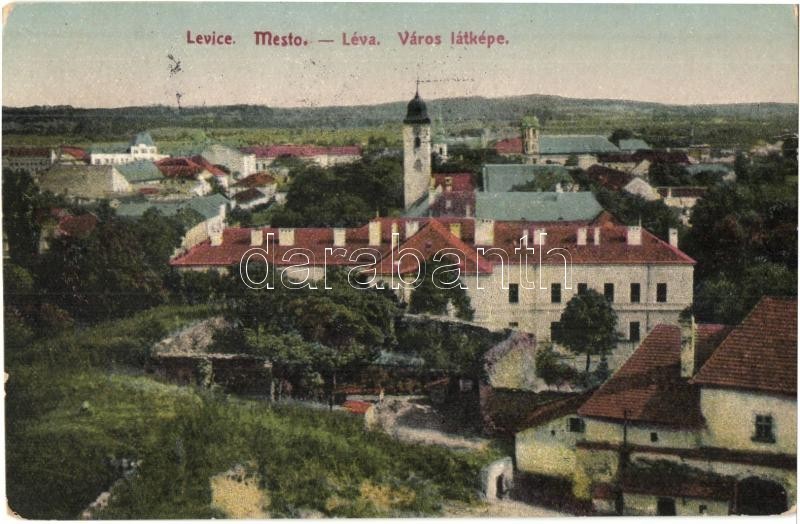 T2/T3 Léva, Levice; Látkép. Schulcz Ignác Kiadása / General View + 1938 Léva Visszatért So. Stpl. (EK) - Ohne Zuordnung