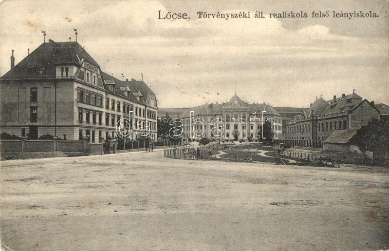 T2/T3 Lőcse, Levoca; Törvényszék, Állami Reáliskola, Felső Leányiskola. Feitzinger Ede No. 946. / Palace Of Justice, Sch - Non Classificati