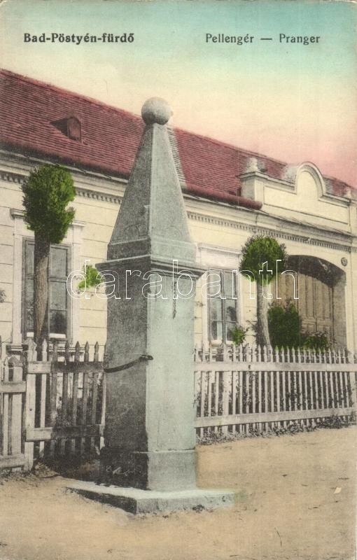 ** T2 Pöstyén-fürdő, Kúpele Piestany; Pellengér (szégyenfa) A Vásár Téren / Pranger / Pillory - Ohne Zuordnung