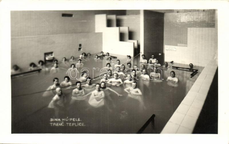 T3 Trencsénteplic, Trencianske Teplice; Sina Fürdő, Belső, Fürdőzők / Spa, Interior, Bathing People (fa) - Ohne Zuordnung