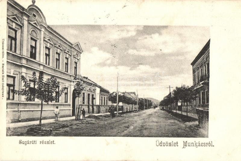 T2/T3 Munkács, Mukacevo, Mukacheve; Sugárút. Bertsik Emil Kiadása / Street View (EK) - Ohne Zuordnung