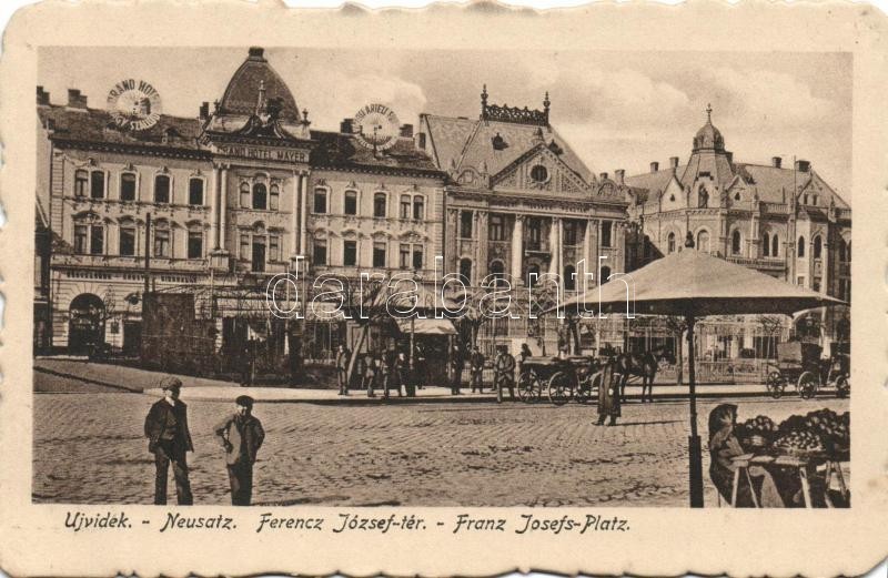 ** T1/T2 Újvidék, Novi Sad; Ferenc József Tér, Mayer Nagyszálloda, Sörcsarnok, Első Magyar Biztosító Társaság, Újvidéki  - Non Classificati