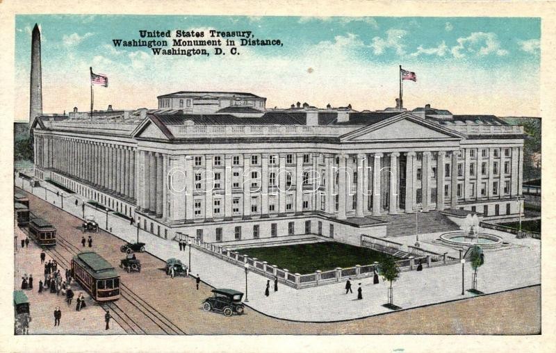 ** T2 Washington, Monument, United State Treasury, Trams, Automobiles - Ohne Zuordnung