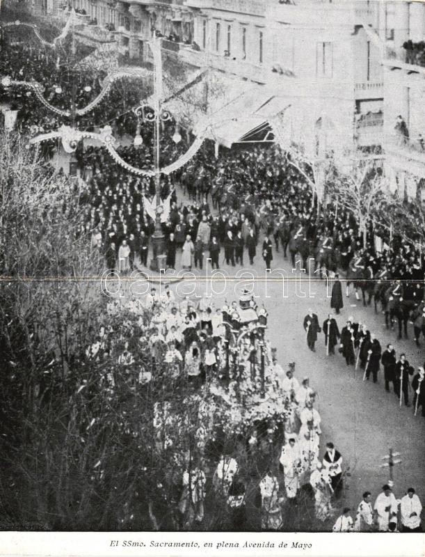 ** T2 1916 Buenos Aires, Avenida De Mayo, El SSmo. Sacramento / National Eucharistic Congress, Folding Card - Ohne Zuordnung