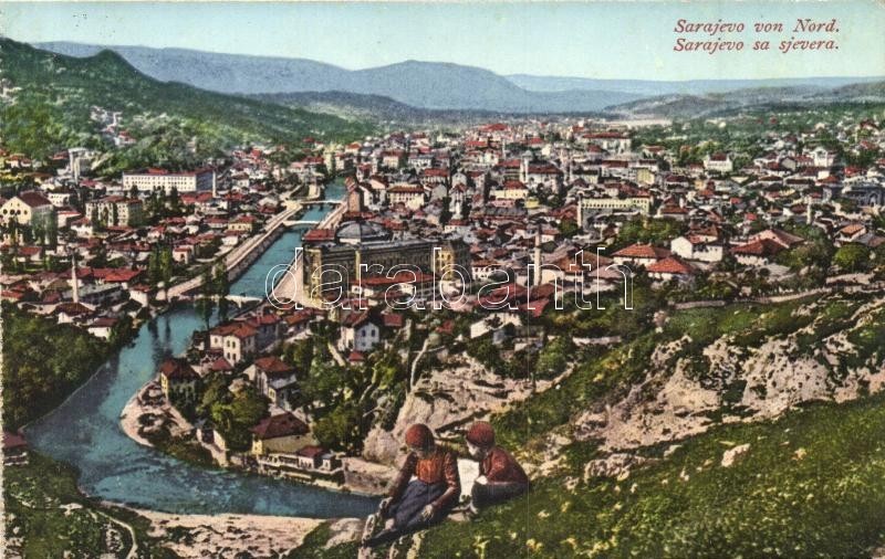 ** T2/T3 Sarajevo, General View From North, Verlag Simon Kaltan Nr. 2. (from Postcard Booklet) (Rb) - Ohne Zuordnung