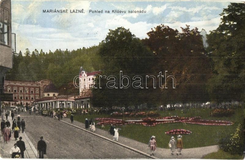 T2/T3 Marianske Lazne, Marienbad; Pohled Na Krizovu Kolonádu / Street View, Spa (EK) - Ohne Zuordnung