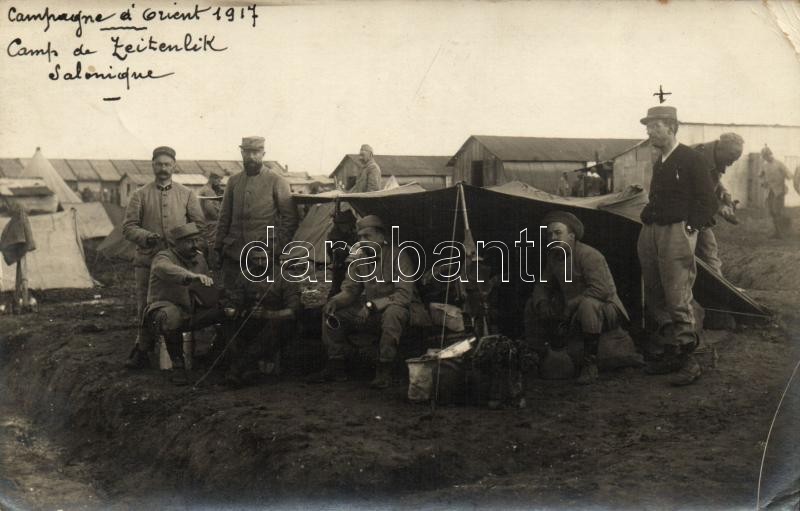 T2/T3 1917 Thessaloniki, Zeitenlik Military Camp, Soldiers Group Photo (EK) - Ohne Zuordnung