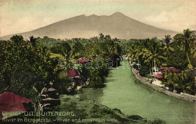 ** T1/T2 Bogor, Buitenzorg; River, Mountain - Ohne Zuordnung