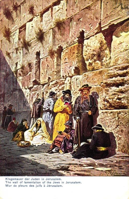 ** T1/T2 Jerusalem, Wall Of Lamentation, Jews, Judaica, Serie 709 Palastina No. 7. S: F. Perlberg - Ohne Zuordnung