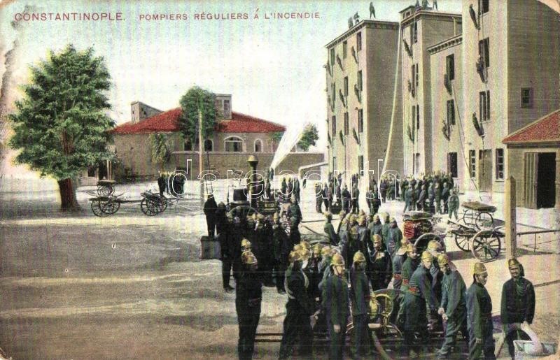 ** T2/T3 Constantinople, Istanbul; Pompiers Réguliers á L'incendie / Turkish Firefighters Brigade ( Kopott Sarkak / Worn - Ohne Zuordnung