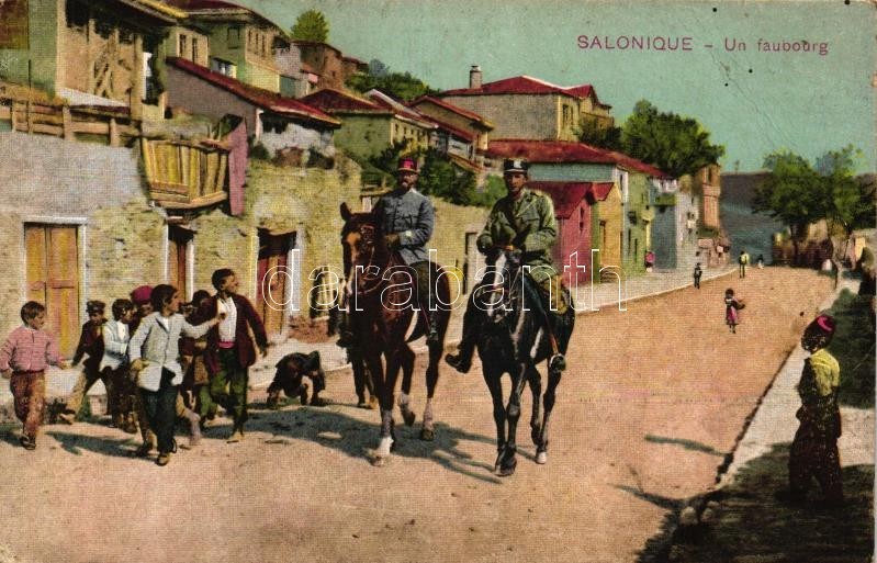 * T3 Thessaloniki, Salonique; Suburb, Cavalrymen (fa) - Non Classificati