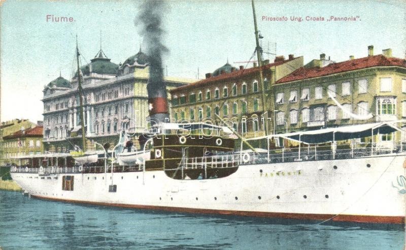 T2 Pannónia Kivándorlási Hajó A Fiume-i Kikötőben / Emigration Ship Cunard Line SS Pannonia In Fiume - Ohne Zuordnung