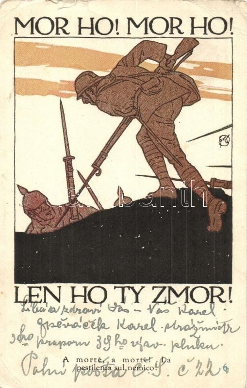 T3 Mor Ho! Mor Ho! Len Ho Ty Zmor! / WWI Military. Postcard Issued By Czechoslovak Recruiting Office In New York + '39.  - Ohne Zuordnung