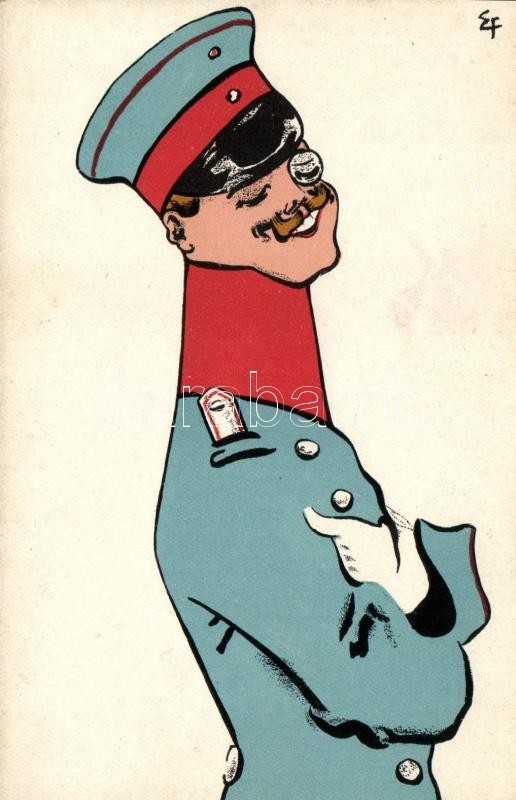 ** T3 German Military Officer, Art Postcard Signed E.F. (fa) - Ohne Zuordnung