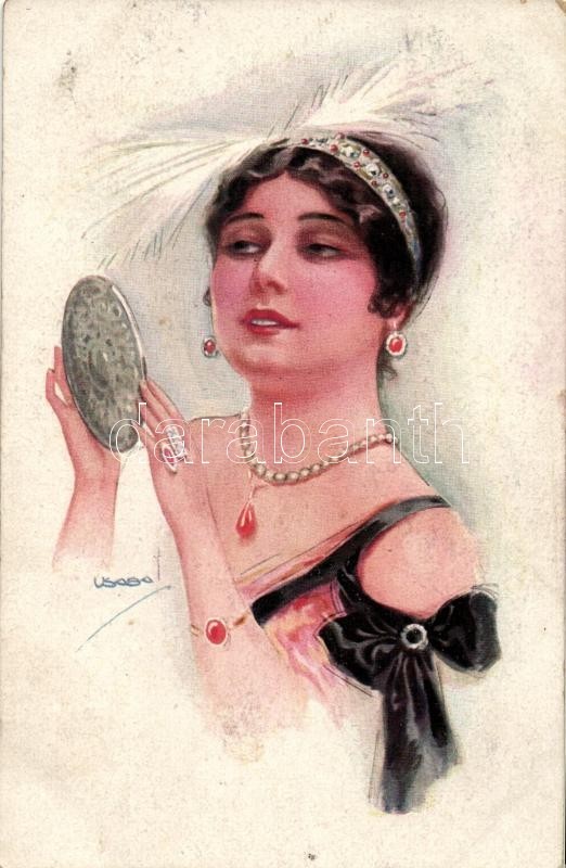 T2 Italian Art Postcard, Lady, Erkal Künstler-Serie 304/3. S: Usabal - Ohne Zuordnung