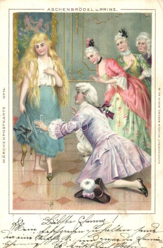 T2/T3 1899 Aschenbrödel Und Prinz / Cinderella And The Prince.  Märchenpostkarte No. 14. Litho (EK) - Ohne Zuordnung