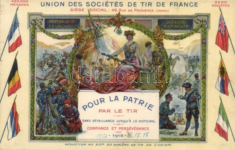 * T2/T3 'Pour La Patrie' Union Des Sociétés De Tir De France / 'For The Homeland' Union Of The French Shooting Companies - Ohne Zuordnung