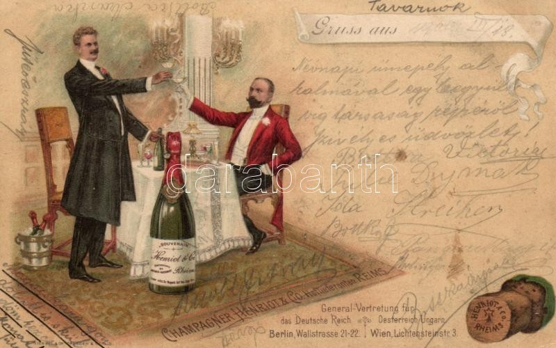 T3 Champagner Henriot & Co. Hoflieferanten Reims, Advertisement, Litho (EK) - Ohne Zuordnung
