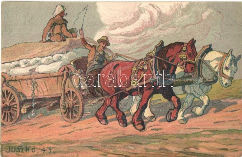 ** T1 1913 Budapesti Igásló Kiállítás és Vásár A Tattersallban / Horse Fair Advertisement Litho S: Juszkó - Ohne Zuordnung