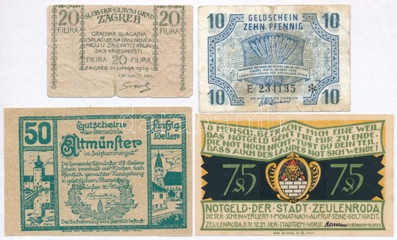 4db-os Vegyes Osztrák, Német és Horvát Szükségpénz T:II-III-
4pcs Of Various Austrian, German And Croatian Necessity Not - Ohne Zuordnung