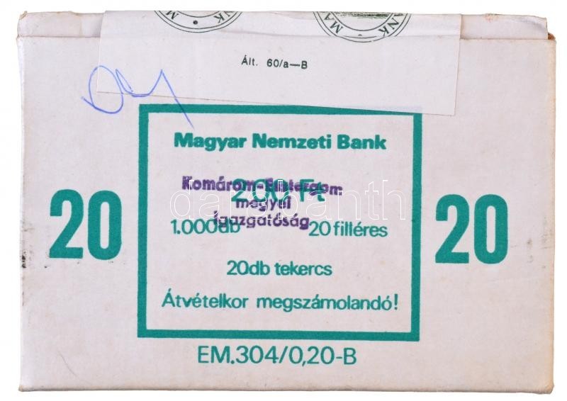 ~1996. 20f Al (1000x) 20db Bontatlan Rolni Eredeti, Bontatlan, 'Magyar Nemzeti Bank' által Lezárt Dobozban, 'Komárom-Esz - Ohne Zuordnung