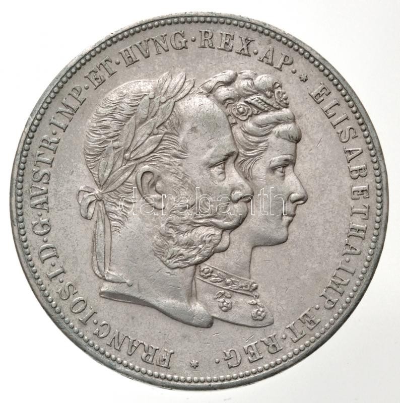 Ausztria 1879. 2G Ag 'I. Ferenc József és Erzsébet Királynő / Ezüstlakodalom' T:1-,2 
Austria 1879. 2 Gulden Ag 'Franz J - Ohne Zuordnung