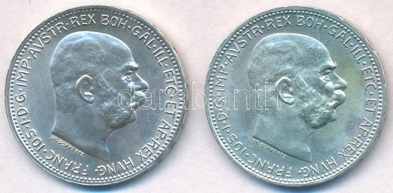 Ausztria 1915-1916. 1K Ag 'Ferenc József' (2x) T:1-
Austria 1915-1916. 1 Corona 'Franz Joseph' (2x)  C:AU
Krause KM#2820 - Ohne Zuordnung