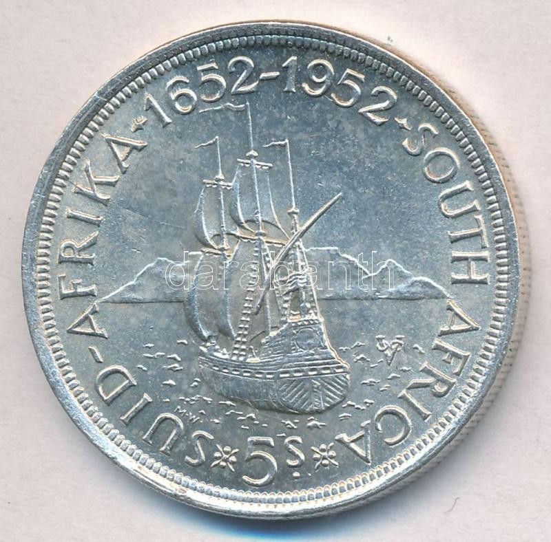 Dél-Afrika 1952. 5Sh Ag 'Capetown' T:1-,2 Ph.
South Africa 1952. 5 Shilling Ag '300th Anniversary - Founding Of Capetown - Ohne Zuordnung