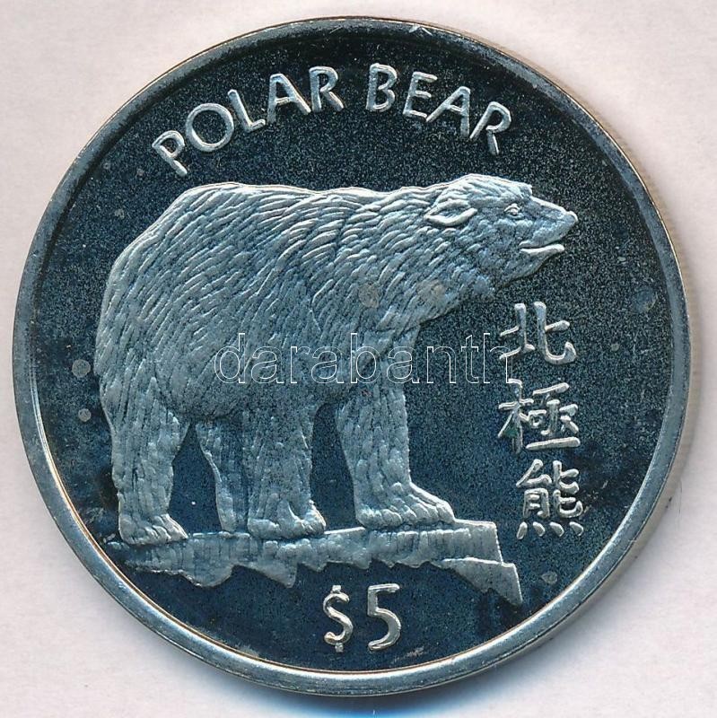 Libéria 1997. 5$ Cu-Ni 'Jegesmedve' T:1-(PP) 
Liberia 1997. 5 Dollars Cu-Ni 'Polar Bear'  C:AU(PP)
Krause KM#441 - Ohne Zuordnung