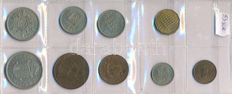 Nagy-Britannia 1953. 1f-1/2C (9xklf) Forgalmi Sor Berakólapon T:1-
Great Briatin 1953. 1 Farthing - 1/2 Crown (9xdiff) C - Ohne Zuordnung