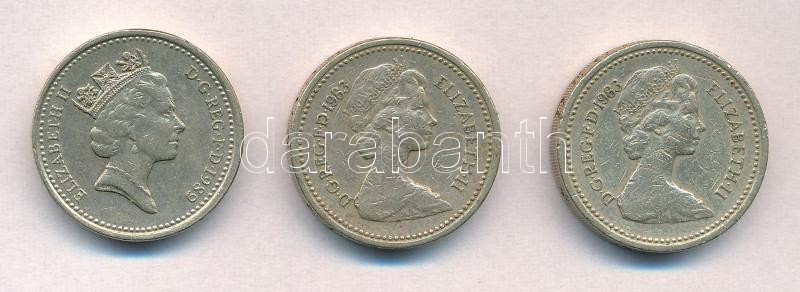 Nagy-Britannia 1983-1989. 1Ł (3xklf) T:2,2-
Great Britain 1983-1989. 1 Pound (3xdiff) C:XF,VF - Ohne Zuordnung
