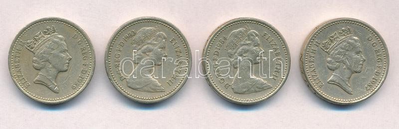 Nagy-Britannia 1983-1987. 1Ł (4xklf) T:2,2-
Great Britain 1983-1987. 1 Pound (4xdiff) C:XF,VF - Ohne Zuordnung