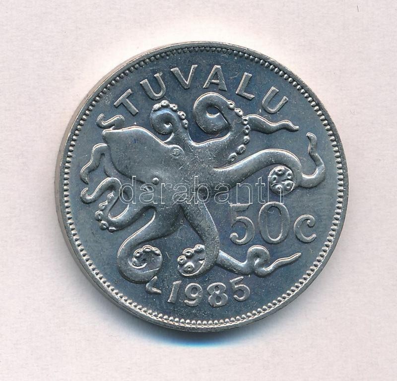 Tuvalu 1985. 50c Cu-Ni 'Polip' T:1,1-
Tuvalu 1985. 50 Cents Cu-Ni 'Octopus' C:UNC,AU
Krause KM#6 - Ohne Zuordnung