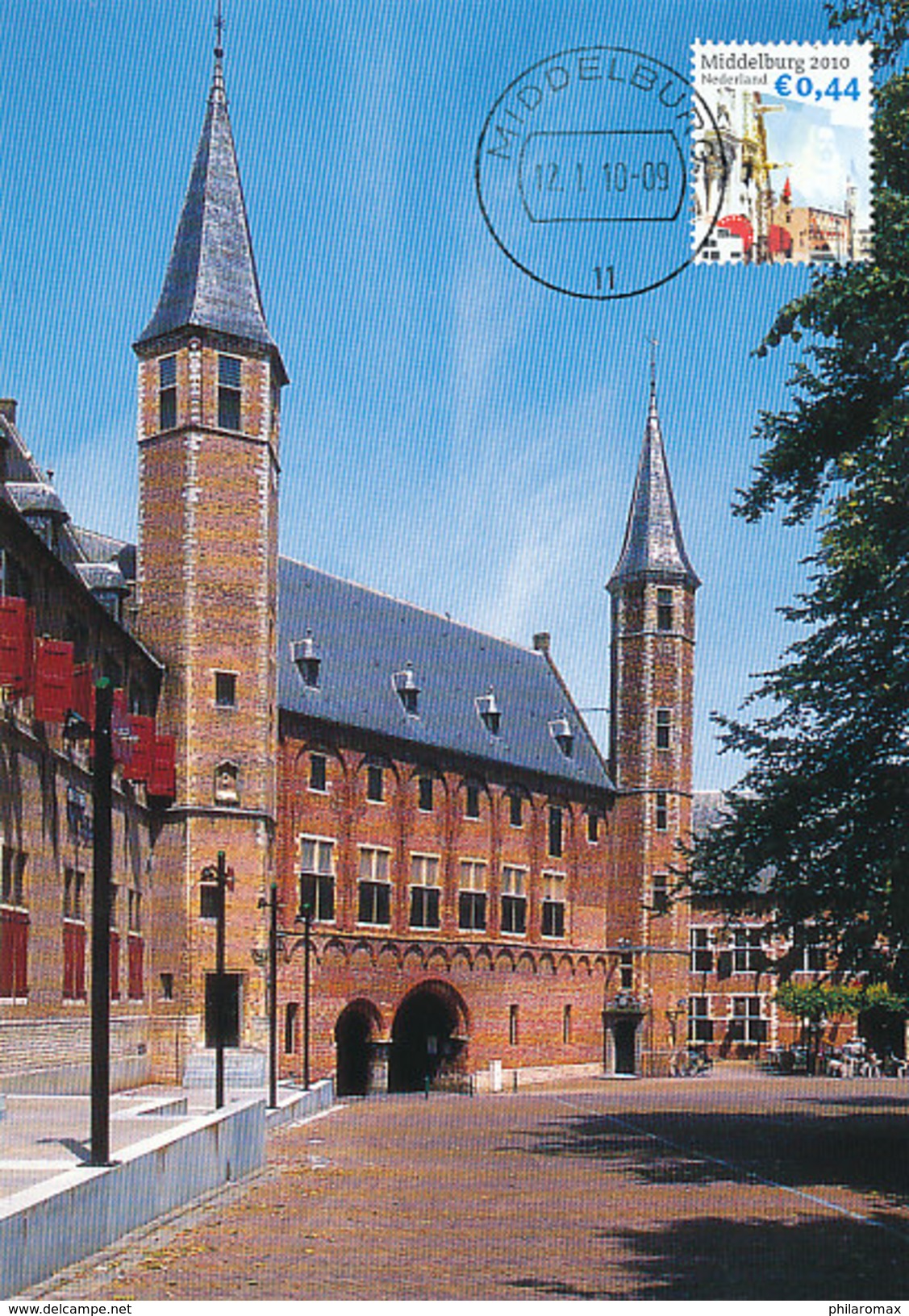 D32344 CARTE MAXIMUM CARD FD 2010 MOOI NEDERLAND - MIDDELBURG ABDIJ - DETAIL OP POSTZEGEL CP ORIGINAL - Middelburg