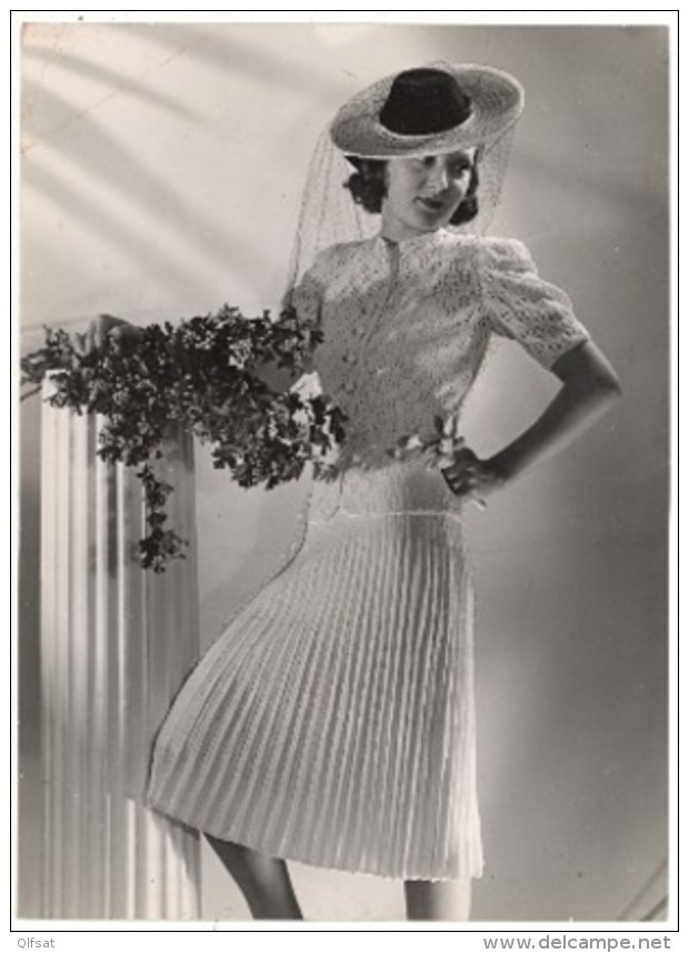 Anny Blatt Fashion Model Paris Old Vigneau Photo 1935 Mode Couture Tricot Modèle - Famous People