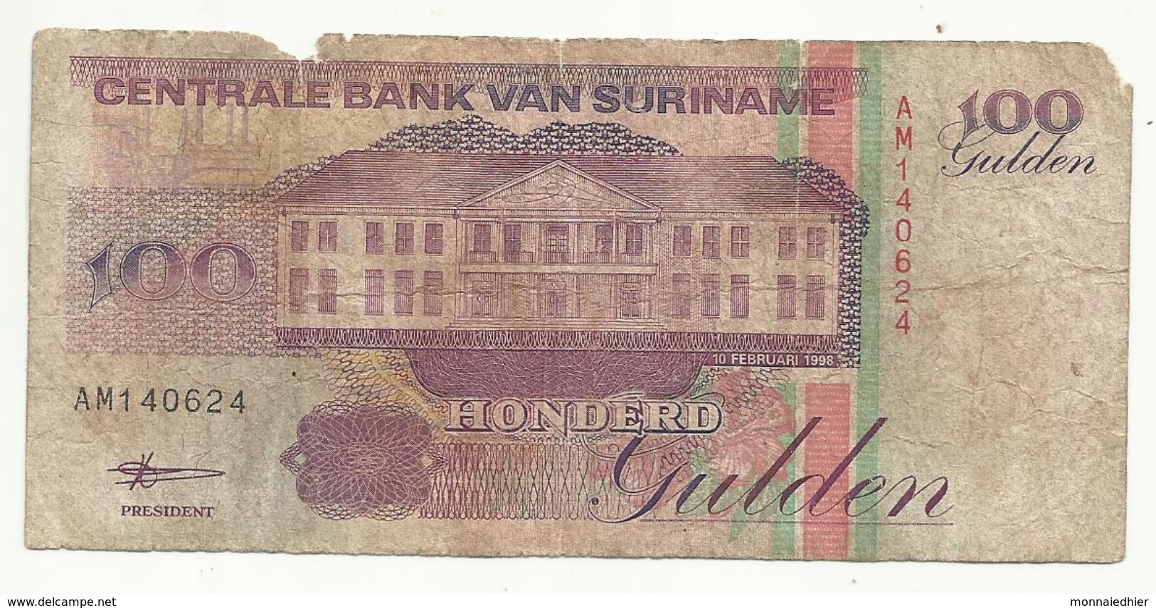 SURINAME , 100 Gulden , 1998 , N° 139 - Surinam