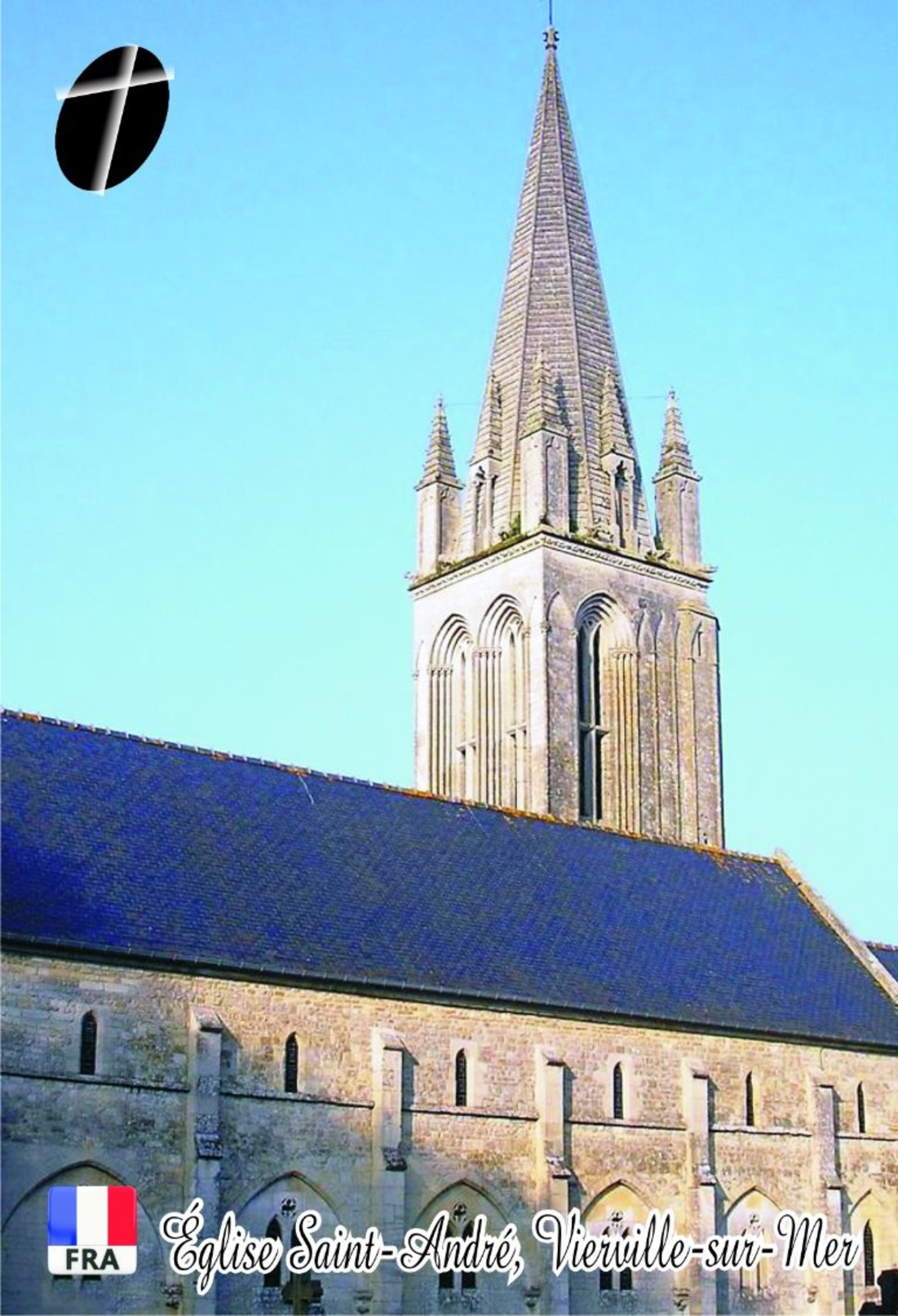 Carte Postale, Eglises, Churches Of Europe, France (Calvados), Vierville-sur-Mer, Église Saint-André - Churches & Cathedrals