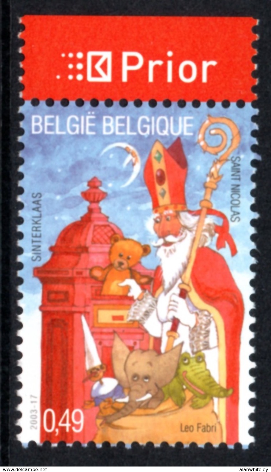 BELGIUM 2003 Christmas: Single Stamp + Label UM/MNH - Unused Stamps