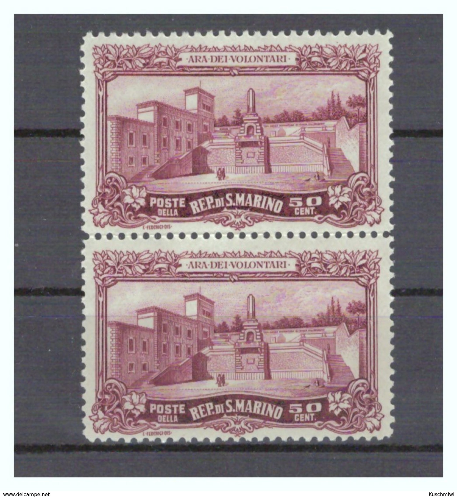 San Marino, Mi.-Nr. 138 Paar, **, 1927 San Francesco Sassone - Denkmäler