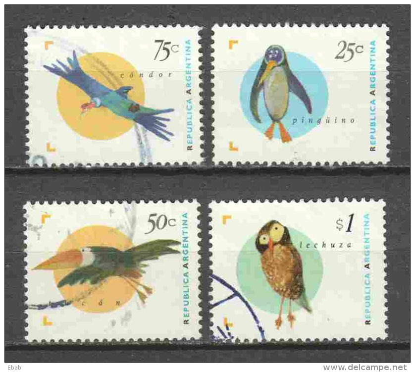 Argentina 1995 Mi 2248A + 2253-2254A + 2266 Canceled BIRDS - Used Stamps