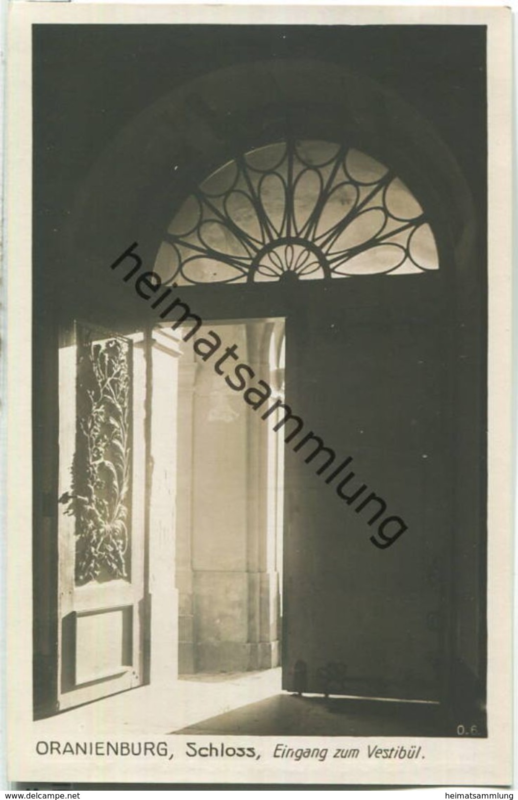 Oranienburg - Schloss - Eingang Zum Vestibül - Foto-Ansichtskarte - Verlag Ludwig Walter Berlin - Oranienburg