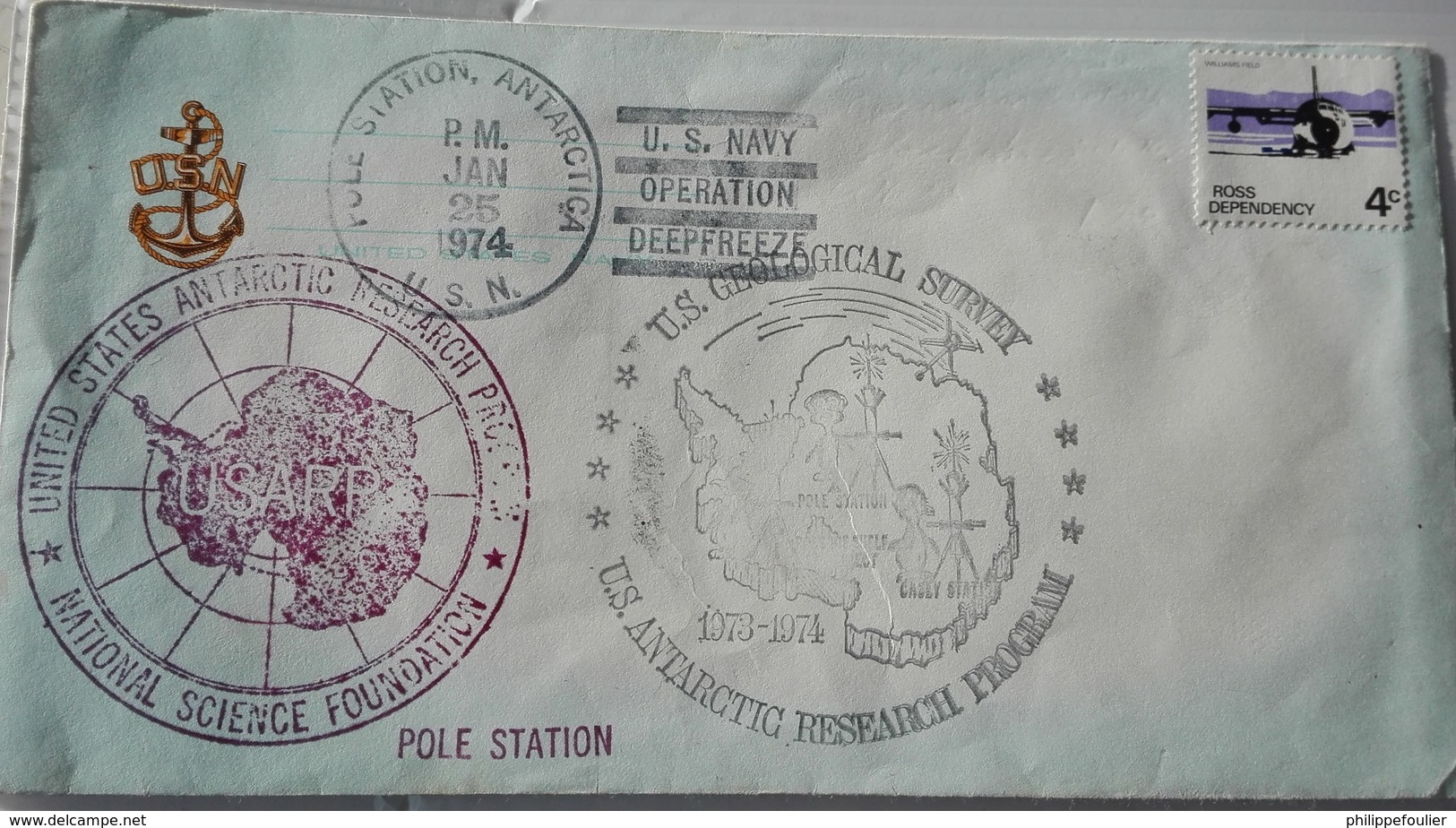 NEW ZELAND Ross US Navy Operation Deep Freeze 01/25/74 - Lettres & Documents