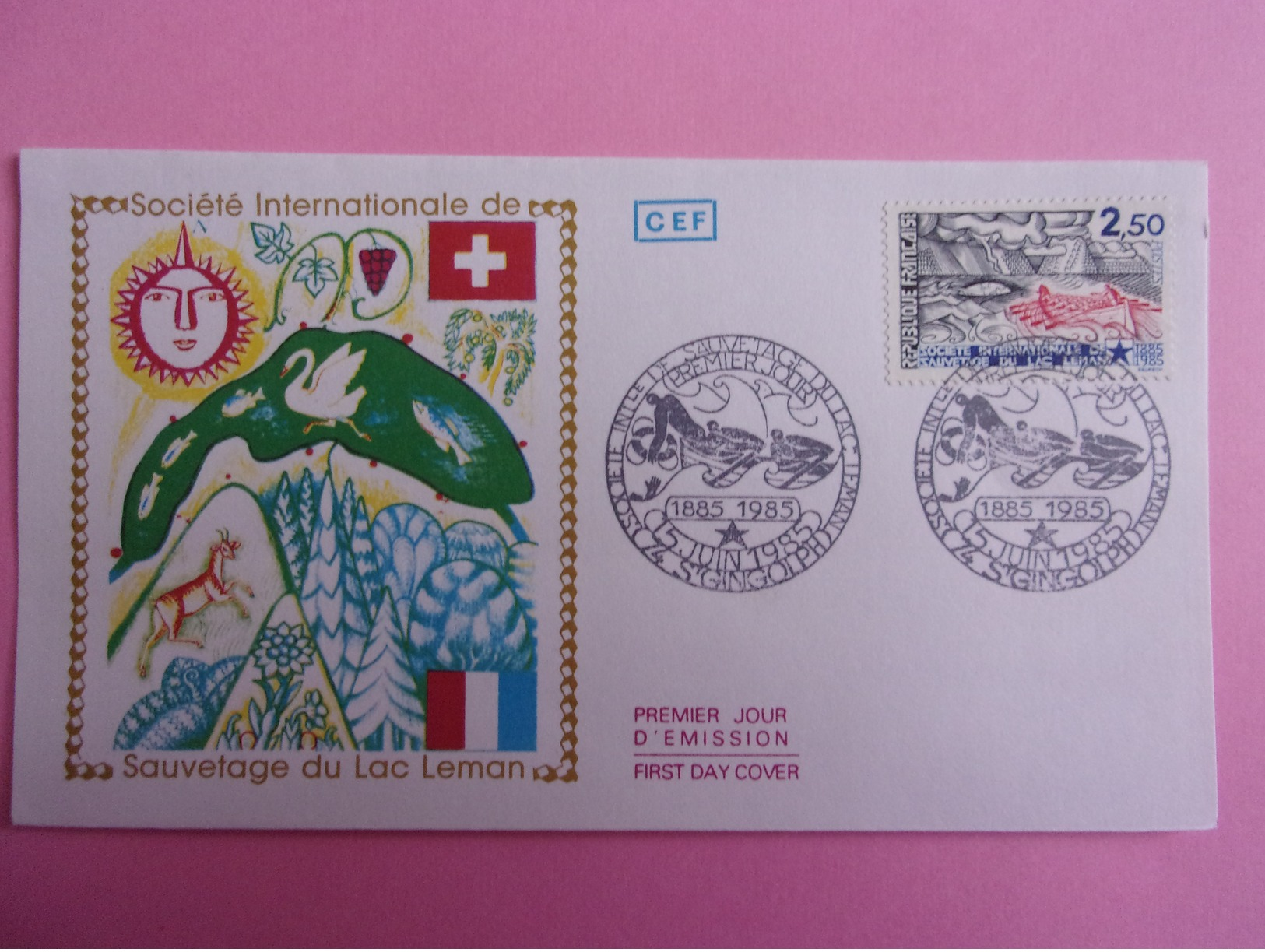 FRANCE FDC 1985 YVERT 2373 LAC LÉMAN - 1980-1989