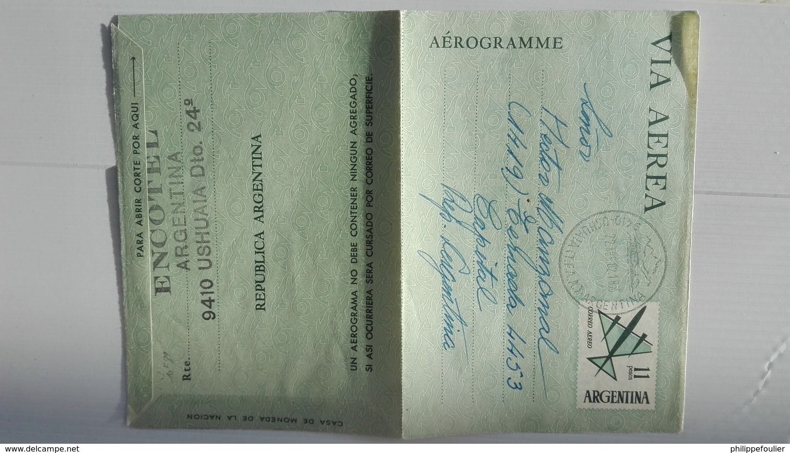 AEROGRAMME Argentine Ushuaia 1982 - Airmail