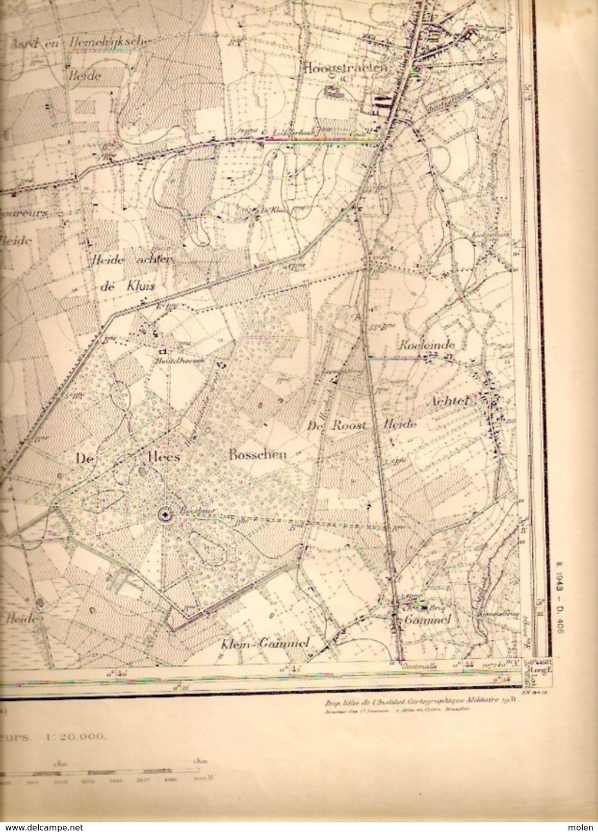 ZEER OUDE MILITAIRE STAFKAART 8/2 Situatie 1871 HOOGSTRATEN MINDERHOUT MEER ACHTEL Heemkunde Geschiedenis S306 - Hoogstraten