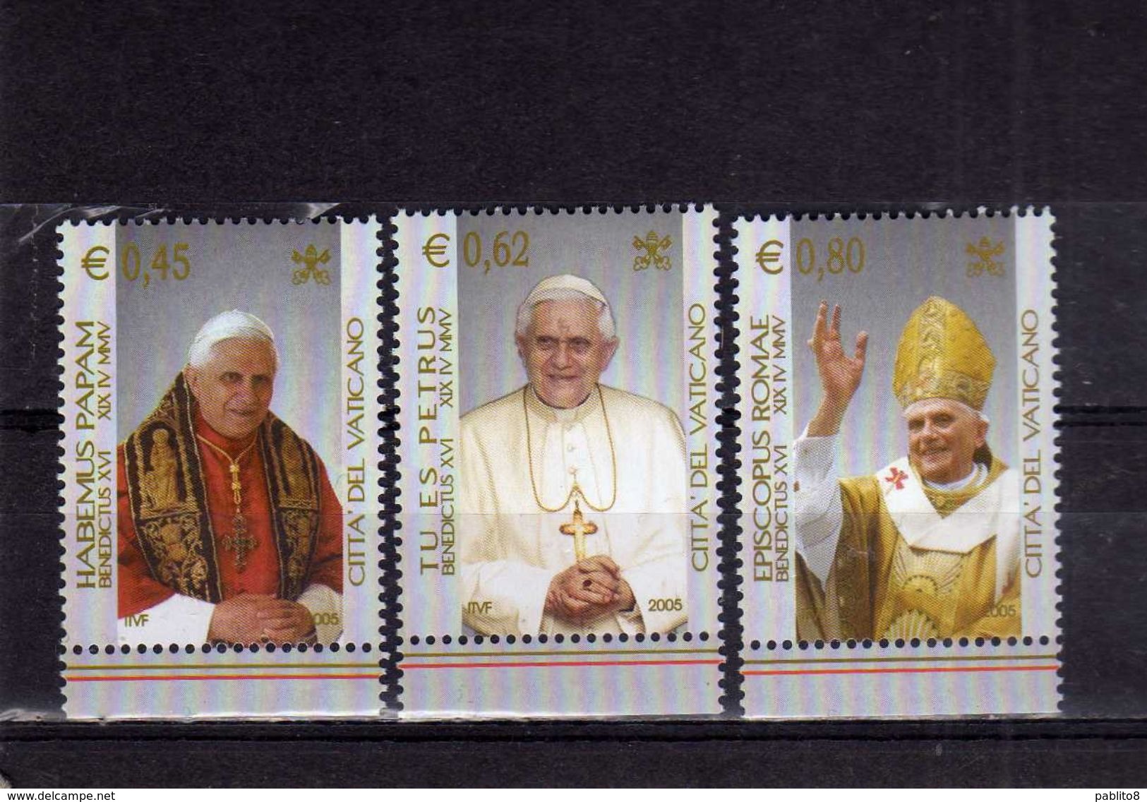 CITTA' DEL VATICANO VATICAN VATIKAN 2005 INIZIO DEL PONTIFICATO DI PAPA BENEDETTO XVI SERIE COMPLETA COMPLETE SET  MNH - Unused Stamps