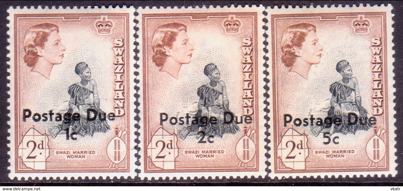 SWAZILAND 1961 SG D10-12 Compl.set MNH Postage Due - Swaziland (...-1967)