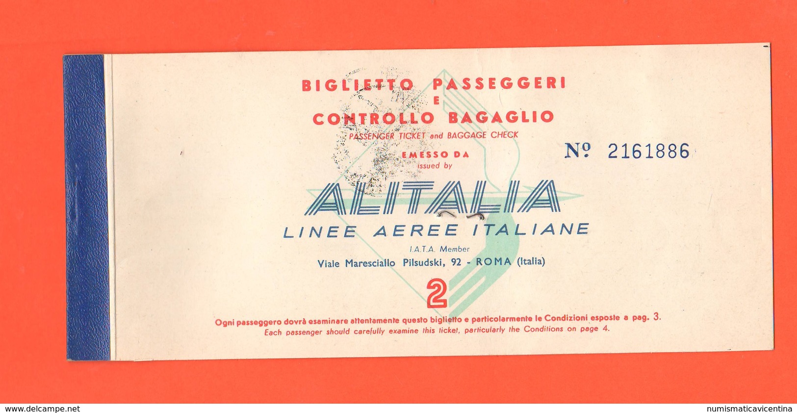 ALITALIA Airlines Avion Flight Aerei Carta D'imbarco Volo Roma > Parigi > Roma Giugno 1959 - Europe
