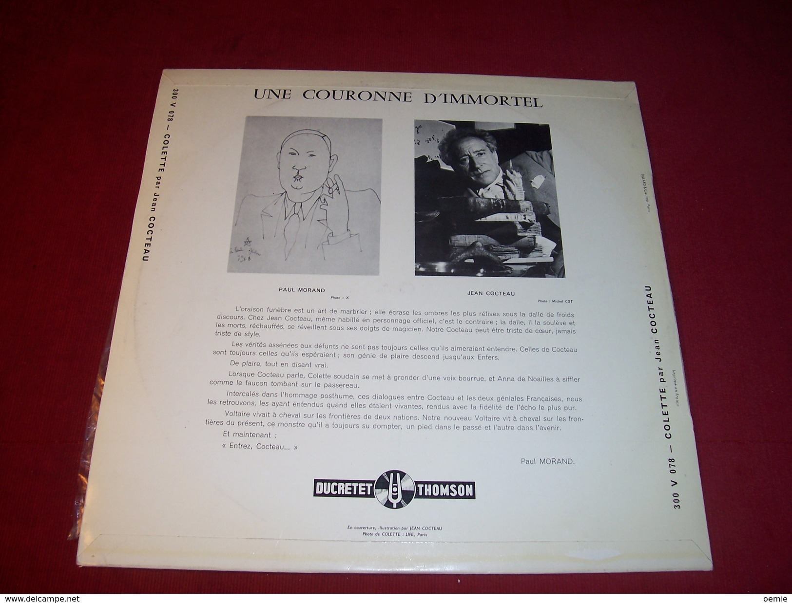 JEAN COCTEAU  PAR COLETTE   ° DISCOURS DE RECEPTION A L'ACADEMIE ROYALE  DE BELGIQUE - Collector's Editions